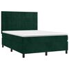 vidaXL Cama box spring colch&oacute;n y LED terciopelo verde oscuro 140x200cm