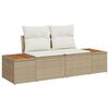 vidaXL Conjunto de sof&aacute; de jard&iacute;n con almohada 8 pcs Beige Polirat&aacute;n