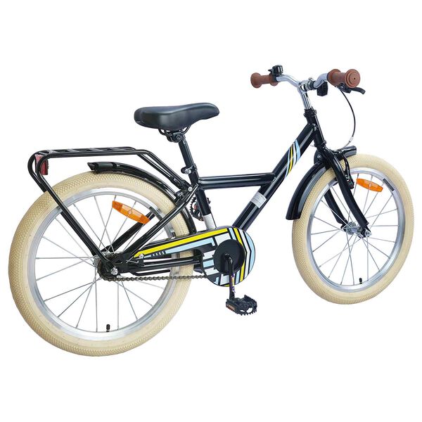 vidaXL Bicicleta Infantil 24 Pulgadas para 8-12 a&ntilde;os Negro
