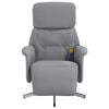 vidaXL Sill&oacute;n reclinable de masaje con reposapi&eacute;s tela gris claro