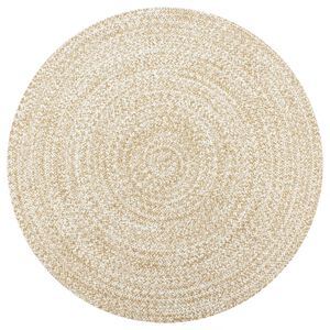 vidaXL Alfombra de yute tejida a mano blanco y natural 90 cm