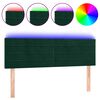 vidaXL Cabecero con LED de terciopelo gris oscuro 144x5x78/88 cm