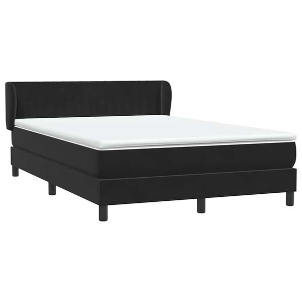 vidaXL Cama box spring con colch&oacute;n terciopelo negro 160x220 cm