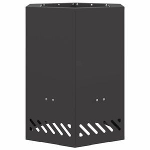 vidaXL Taz&oacute;n de fuego sin humo Negro 38 x 38 x 51 cm Acero oxidado