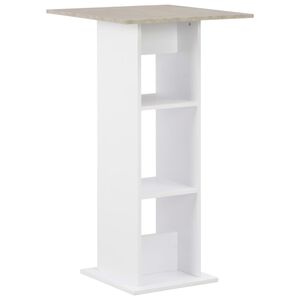 vidaXL Mesa alta de bar blanco y gris hormig&oacute;n 60x60x110 cm