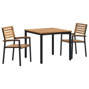 vidaXL Conjunto de Comedor de Jard&iacute;n 3 pcs Negro