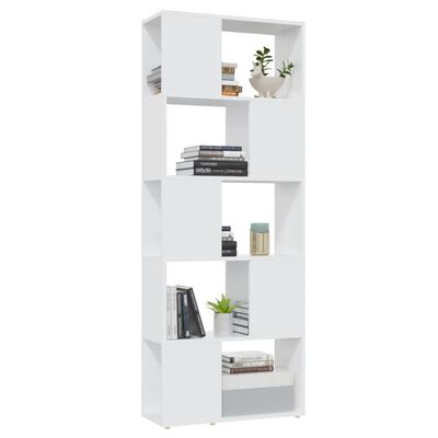 vidaXL Librería separador madera contrachapada blanco 60x24x155 cm