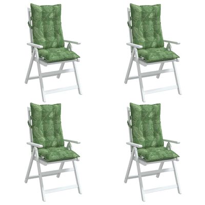 vidaXL Cojines silla respaldo alto 4 uds tela Oxford estampado hojas