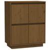 vidaXL Aparador de madera maciza de pino marr&oacute;n miel 60x34x75 cm