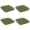 vidaXL Cojines para asiento VIANEN 4 uds. 100% Poli&eacute;ster Verde oliva