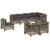 vidaXL Set de sof&aacute;s de jard&iacute;n y cojines 8 piezas rat&aacute;n sint&eacute;tico gris