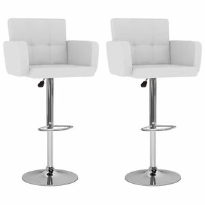 vidaXL Taburetes de cocina 2 unidades cuero sint&eacute;tico blanco