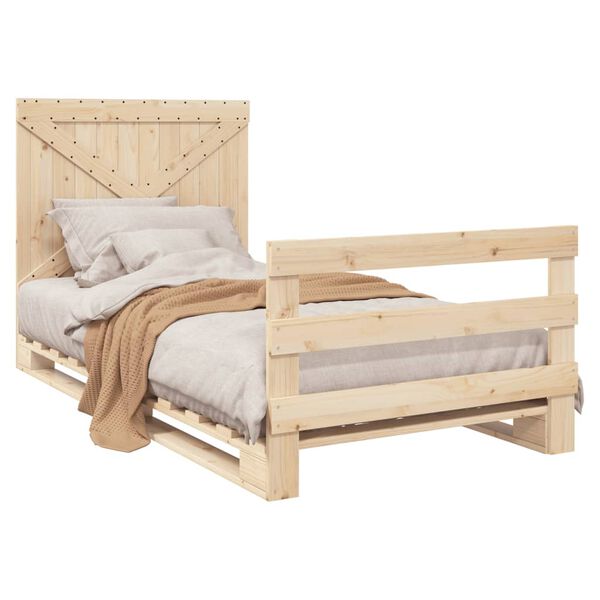 vidaXL Estructura de cama con cabecero madera maciza pino 100x200 cm