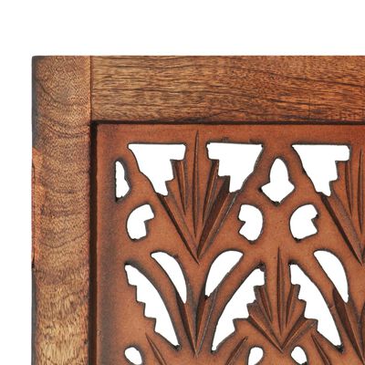vidaXL Biombo 3 paneles tallado a mano madera mango marrón 120x165 cm