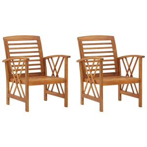 vidaXL Sillas de jard&iacute;n 2 unidades madera maciza de acacia
