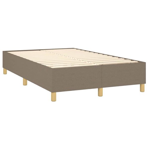 vidaXL Cama box spring con colch&oacute;n tela gris taupe 120x190 cm
