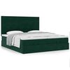 vidaXL Estructura de cama otomana colchones terciopelo verde oscuro
