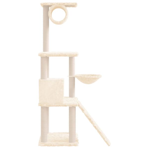 vidaXL Rascador para gatos con postes de sisal crema 131 cm