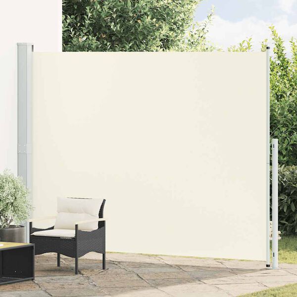 vidaXL Toldo lateral retr&aacute;ctil para patio color crema 220x300 cm
