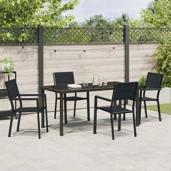 vidaXL Conjunto de Comedor de Jard&iacute;n 5 pcs Negro