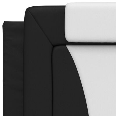 vidaXL Cabecero de cama acolchado cuero sintético negro y blanco 80 cm