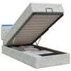 vidaXL Cama tipo otomana con colch&oacute;n y LED Gris Claro 80 x 200 cm
