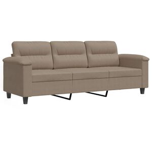 vidaXL Sof&aacute; de 3 plazas de tela microfibra gris taupe 180 cm