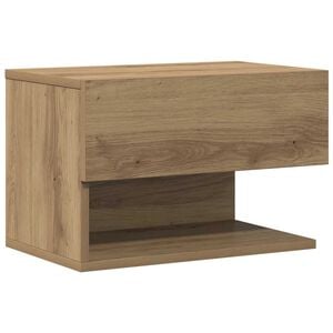 vidaXL Mesita de noche de pared roble artisian
