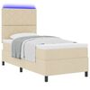 vidaXL Cama tipo Box Spring con colch&oacute;n Crema 100 x 200 cm tela