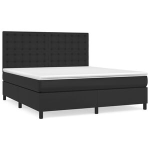 vidaXL Cama box spring con colch&oacute;n cuero sint&eacute;tico negro 160x200 cm