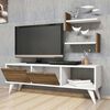 Homemania Mueble para TV Foxy blanco y nogal 120x30x40 cm