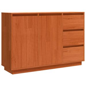 vidaXL Aparador Roble Marr&oacute;n 111 x 34 x 75 cm Madera de pino macizo