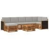 vidaXL Conjunto de sof&aacute;s de exterior 8 uds. Natural y Gris Claro