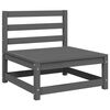 vidaXL Muebles de jardín 3 piezas gris madera maciza de pino