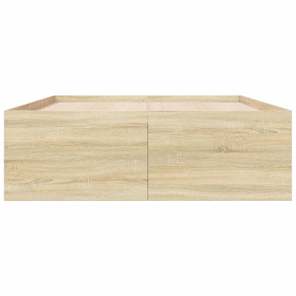 vidaXL Estructura de cama madera de ingeniería roble Sonoma 120x190 cm