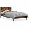 vidaXL Estructura cama madera ingenier&iacute;a metal roble humo 75x190 cm