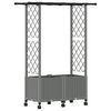 vidaXL Cama elevada con trellis y techo Gris Claro 124,5 x 40 x 142 cm