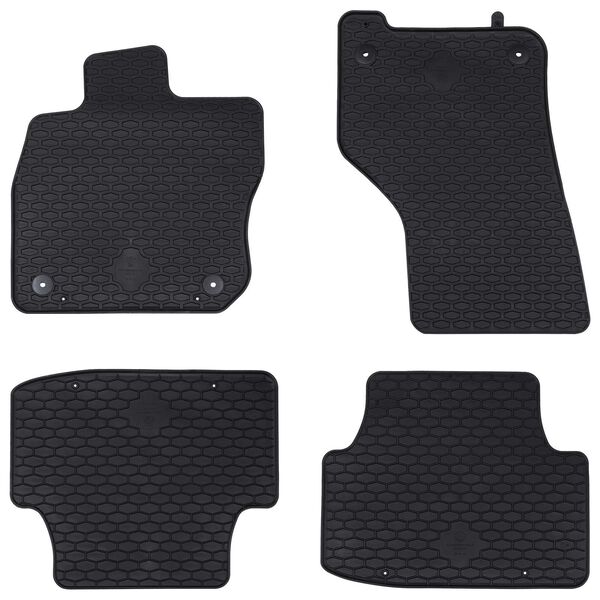 vidaXL Alfombrilla de Coche 4 pcs Negro Goma