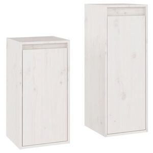 vidaXL Muebles para TV 2 piezas madera maciza de pino blanco