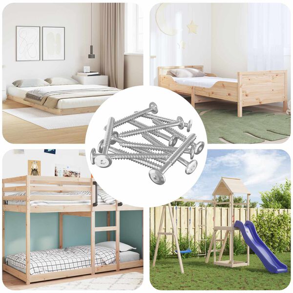 vidaXL Tornillos de Madera 1350 pcs Plateado Acero