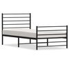 vidaXL Estructura cama sin colch&oacute;n con estribo metal negro 100x200 cm