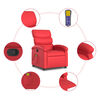 vidaXL Sill&oacute;n de masaje reclinable cuero sint&eacute;tico rojo
