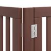 vidaXL Puerta de perros plegable 6 paneles madera &aacute;lamo marr&oacute;n 480 cm
