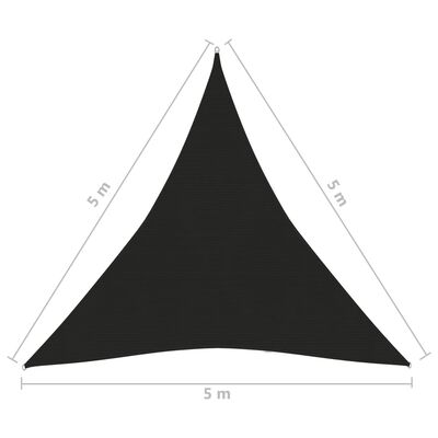 vidaXL Toldo de vela negro HDPE 160 g/m² 5x5x5 m
