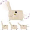 vidaXL Sill&oacute;n reclinable de masaje tela de microfibra beige