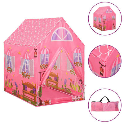 vidaXL Tienda de juegos para niños con 250 bolas rosa 69x94x104 cm