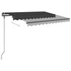 vidaXL Toldo automático retráctil con postes gris antracita 3x2,5 m