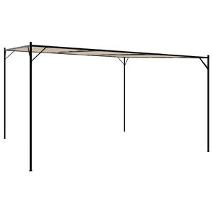 vidaXL Cenador acero y tela beige 4x4 m 180 g/m&sup2;