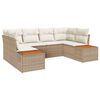 vidaXL Conjunto de sof&aacute; de jard&iacute;n 6 uds. Beige rat&aacute;n sint&eacute;tico
