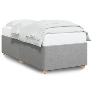 vidaXL Estructura de cama sin colch&oacute;n tela gris claro 80x200 cm